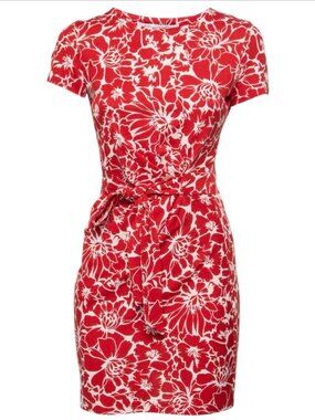 Diane von Furstenberg Women's Red Floral Zoey Dress